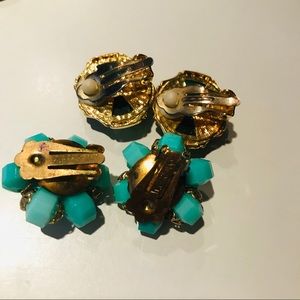 Vintage Jewelry - Vintage Clip Ons Bundle - Green & Turquoise Vintage Jewelry - Vintage Clip Ons Bundle - Green & Turquoise